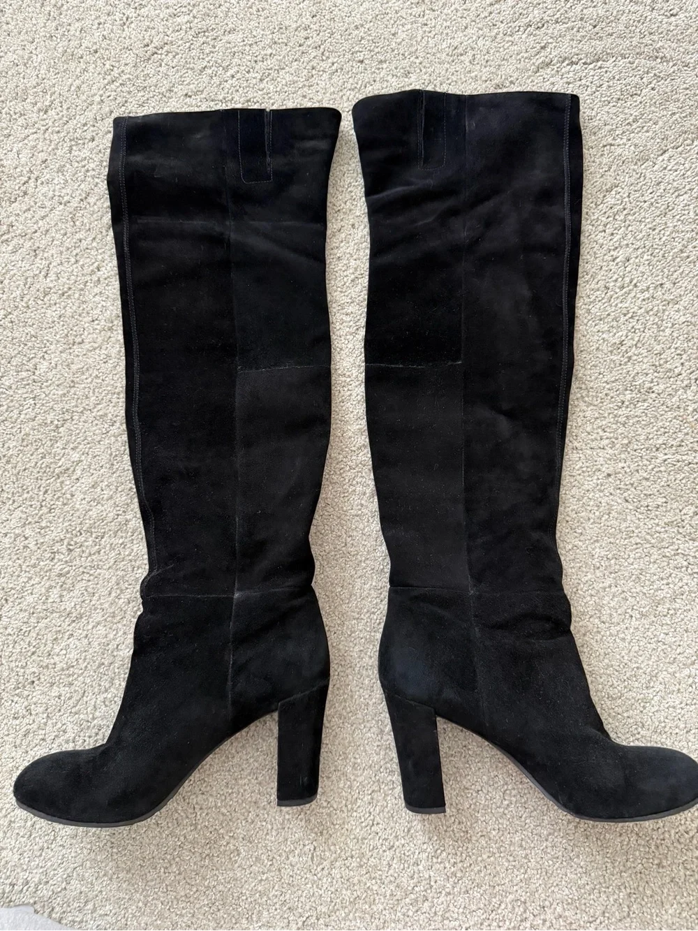 Nine West Black Suede Over-the-Knee Block Heel Boots
